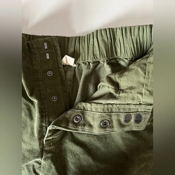 PACT Women’s Modern Corduroy Wide Leg High Waist Pant in Olive Green size small - Picture 3 of 7